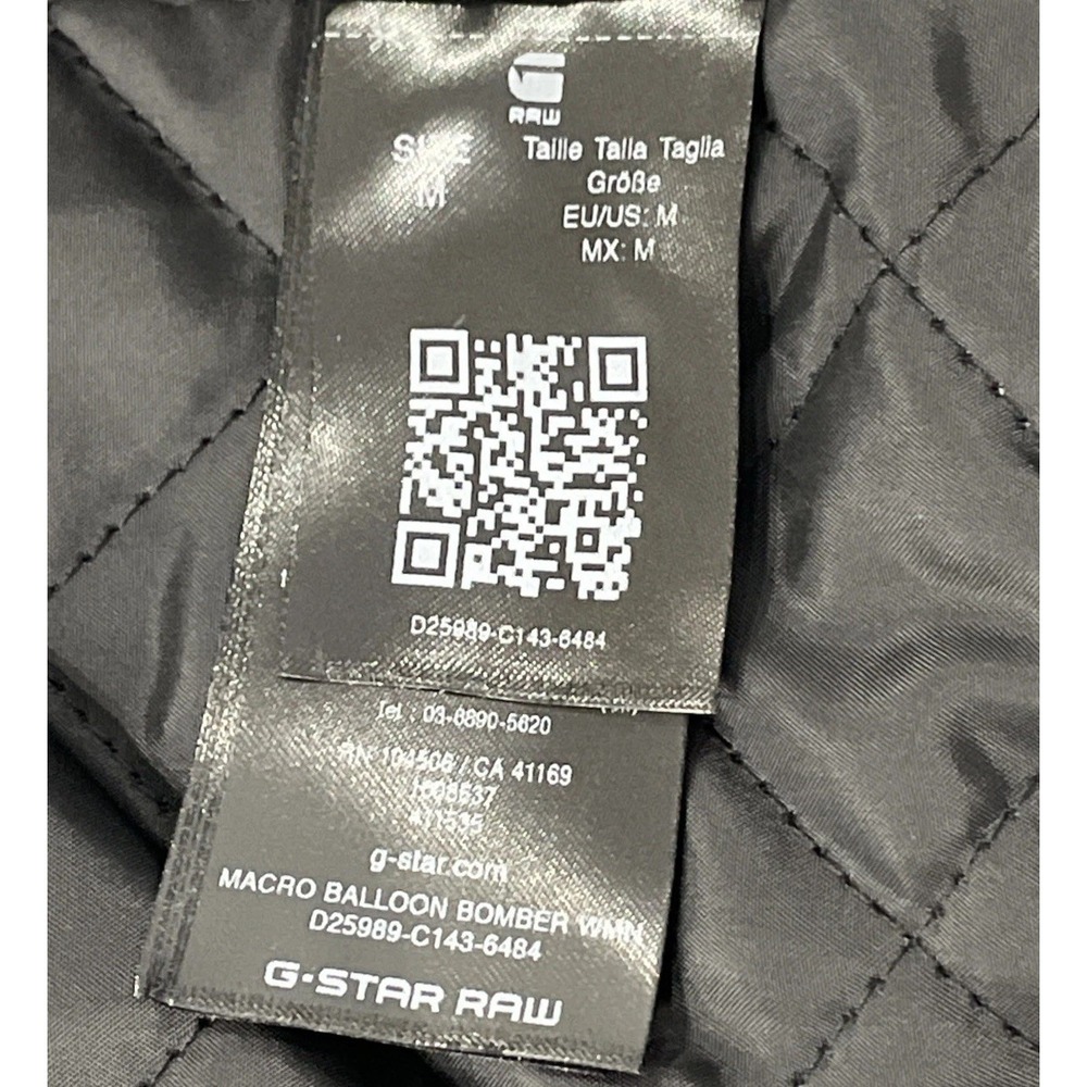 NWT G•Star Macro Balloon Bomber Dark Black Oversized Bomber Jacket Size M - Picture 13 of 16